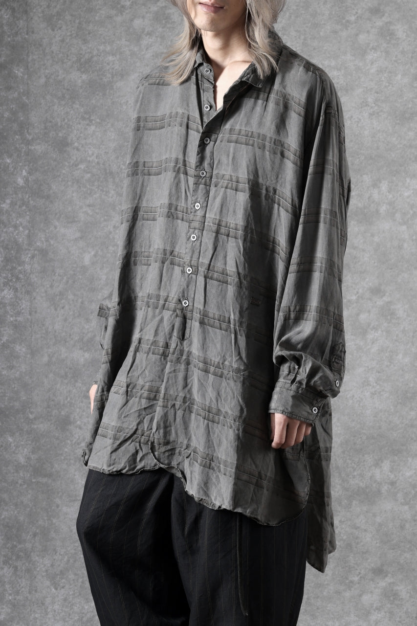 画像をギャラリービューアに読み込む, KLASICA SHORT COLLAR ROOMY SHIRTS / DRAPE &amp; SMOOTH TEXTILE (GRAYSH DYE CHECK)