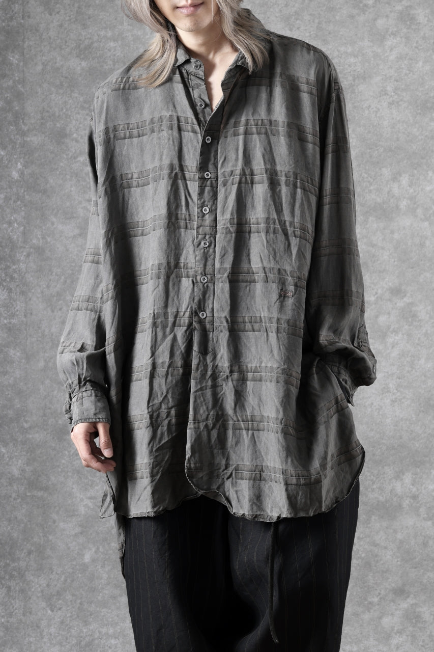 画像をギャラリービューアに読み込む, KLASICA SHORT COLLAR ROOMY SHIRTS / DRAPE & SMOOTH TEXTILE (GRAYSH DYE CHECK)