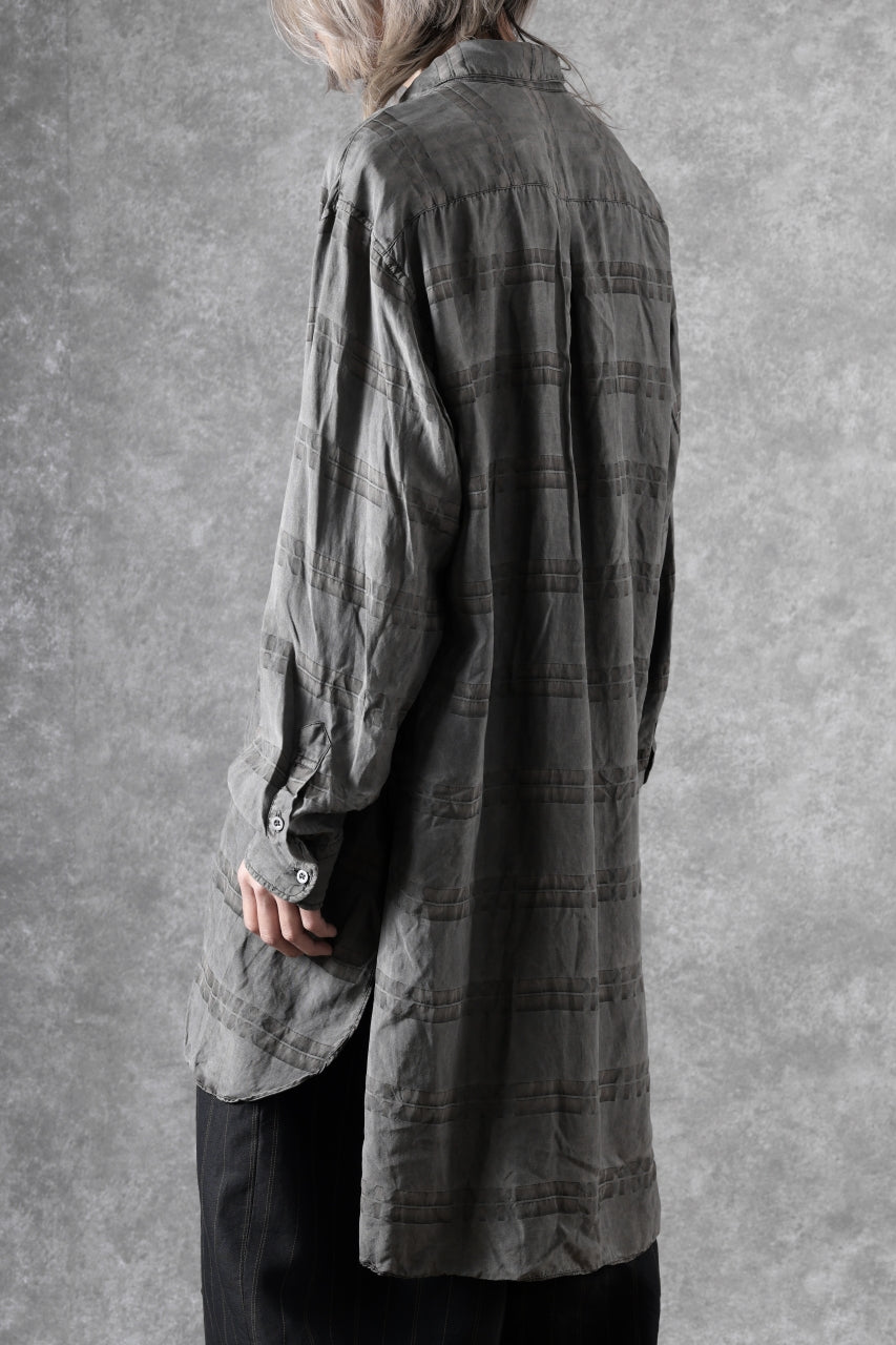 画像をギャラリービューアに読み込む, KLASICA SHORT COLLAR ROOMY SHIRTS / DRAPE &amp; SMOOTH TEXTILE (GRAYSH DYE CHECK)