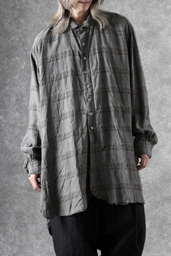 画像をギャラリービューアに読み込む, KLASICA SHORT COLLAR ROOMY SHIRTS / DRAPE &amp; SMOOTH TEXTILE (GRAYSH DYE CHECK)