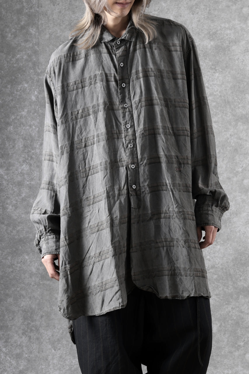 画像をギャラリービューアに読み込む, KLASICA SHORT COLLAR ROOMY SHIRTS / DRAPE & SMOOTH TEXTILE (GRAYSH DYE CHECK)