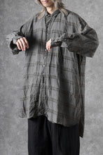 画像をギャラリービューアに読み込む, KLASICA SHORT COLLAR ROOMY SHIRTS / DRAPE & SMOOTH TEXTILE (GRAYSH DYE CHECK)