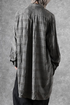 画像をギャラリービューアに読み込む, KLASICA SHORT COLLAR ROOMY SHIRTS / DRAPE &amp; SMOOTH TEXTILE (GRAYSH DYE CHECK)