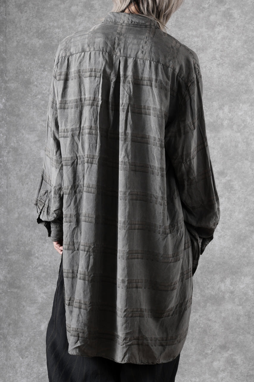 画像をギャラリービューアに読み込む, KLASICA SHORT COLLAR ROOMY SHIRTS / DRAPE & SMOOTH TEXTILE (GRAYSH DYE CHECK)