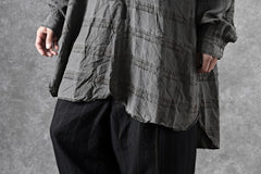 画像をギャラリービューアに読み込む, KLASICA SHORT COLLAR ROOMY SHIRTS / DRAPE & SMOOTH TEXTILE (GRAYSH DYE CHECK)