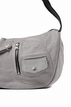 Load image into Gallery viewer, ISAMU KATAYAMA BACKLASH JAPAN CALF GARMENT-WASH RIDERS SHOULDER BAG (LIGHT GREY)