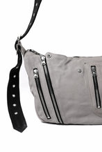 Load image into Gallery viewer, ISAMU KATAYAMA BACKLASH JAPAN CALF GARMENT-WASH RIDERS SHOULDER BAG (LIGHT GREY)