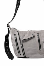 Load image into Gallery viewer, ISAMU KATAYAMA BACKLASH JAPAN CALF GARMENT-WASH RIDERS SHOULDER BAG (LIGHT GREY)