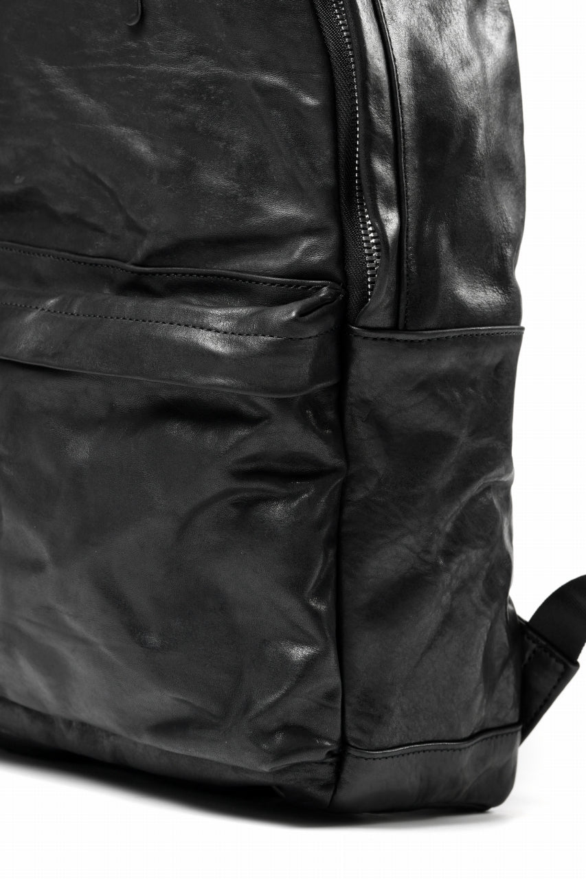 画像をギャラリービューアに読み込む, ISAMU KATAYAMA BACKLASH ITALY SHOULDER VINTAGE GARMENT-WASH BACKPACK (BLACK)