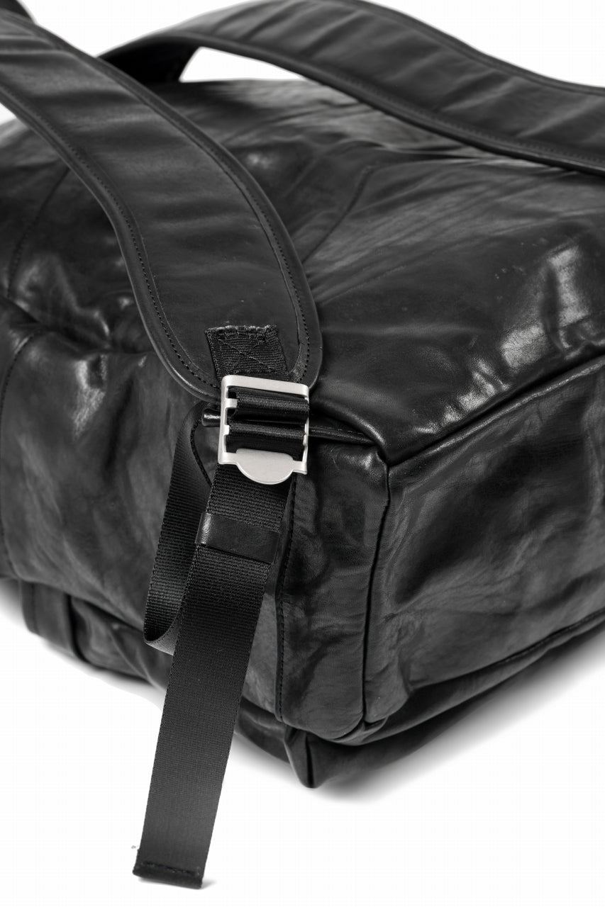 画像をギャラリービューアに読み込む, ISAMU KATAYAMA BACKLASH ITALY SHOULDER VINTAGE GARMENT-WASH BACKPACK (BLACK)