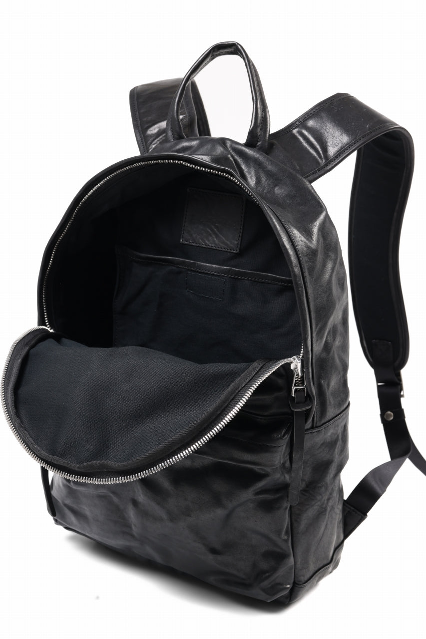 画像をギャラリービューアに読み込む, ISAMU KATAYAMA BACKLASH ITALY SHOULDER VINTAGE GARMENT-WASH BACKPACK (BLACK)