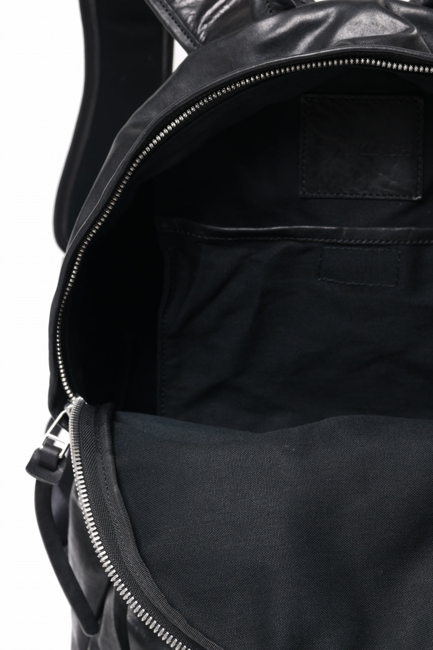 画像をギャラリービューアに読み込む, ISAMU KATAYAMA BACKLASH ITALY SHOULDER VINTAGE GARMENT-WASH BACKPACK (BLACK)