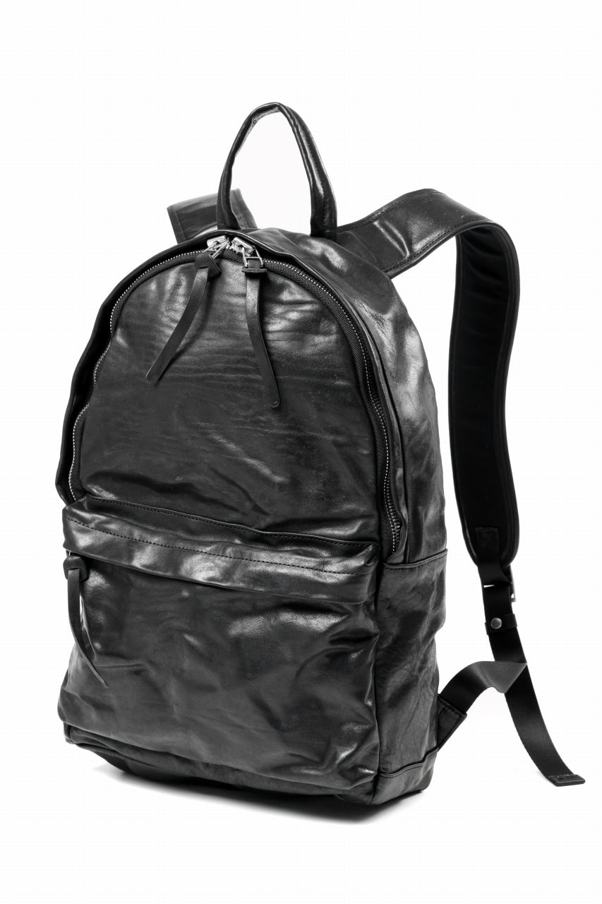 画像をギャラリービューアに読み込む, ISAMU KATAYAMA BACKLASH ITALY SHOULDER VINTAGE GARMENT-WASH BACKPACK (BLACK)