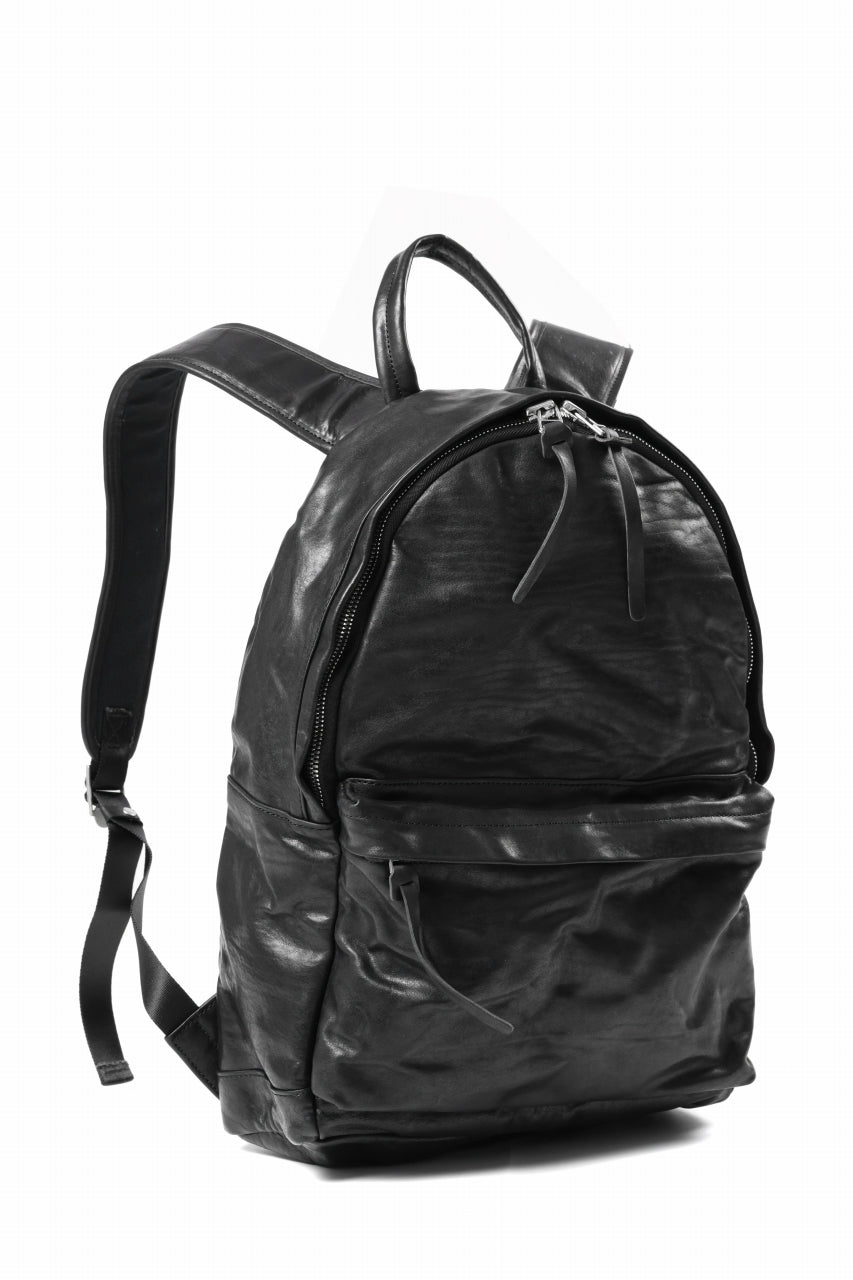 画像をギャラリービューアに読み込む, ISAMU KATAYAMA BACKLASH ITALY SHOULDER VINTAGE GARMENT-WASH BACKPACK (BLACK)