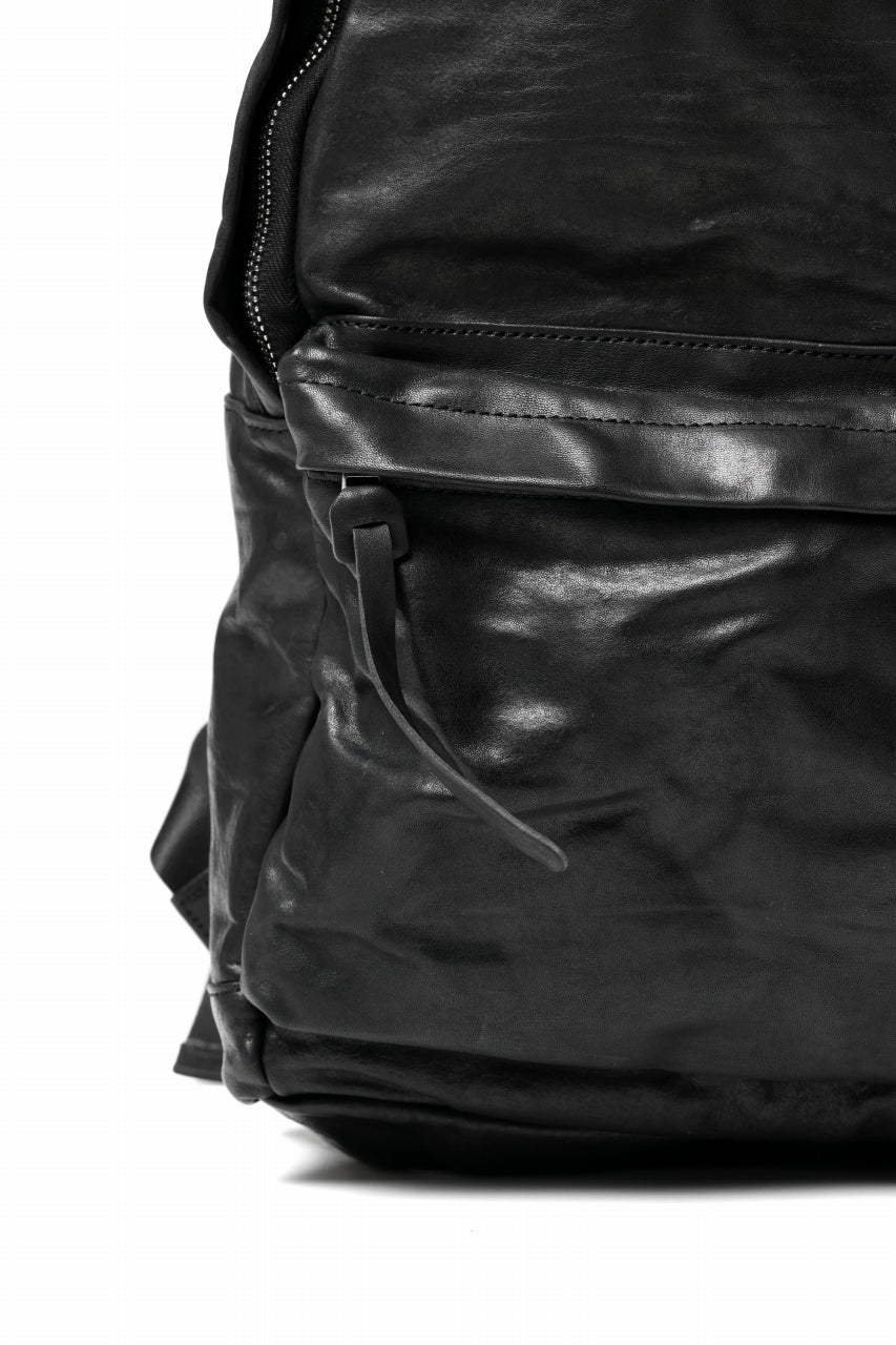 画像をギャラリービューアに読み込む, ISAMU KATAYAMA BACKLASH ITALY SHOULDER VINTAGE GARMENT-WASH BACKPACK (BLACK)