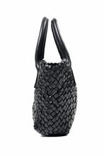 Load image into Gallery viewer, ISAMU KATAYAMA BACKLASH VEGETABLE TANNED BUFFALO MUSOU INTRECCIATO SMALL TOTE BAG (BLACK)