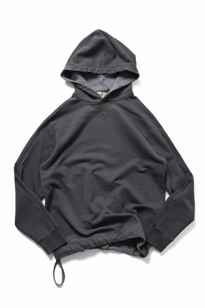 Ten c PULLOVER HOODY / AIR BRUSHED DIAGONAL FLEECE (BLACK)