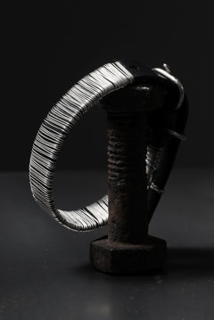 画像をギャラリービューアに読み込む, m.a+ thin silver wrapped wrist band / A-F7BL1/GR2,0 (BLACK)