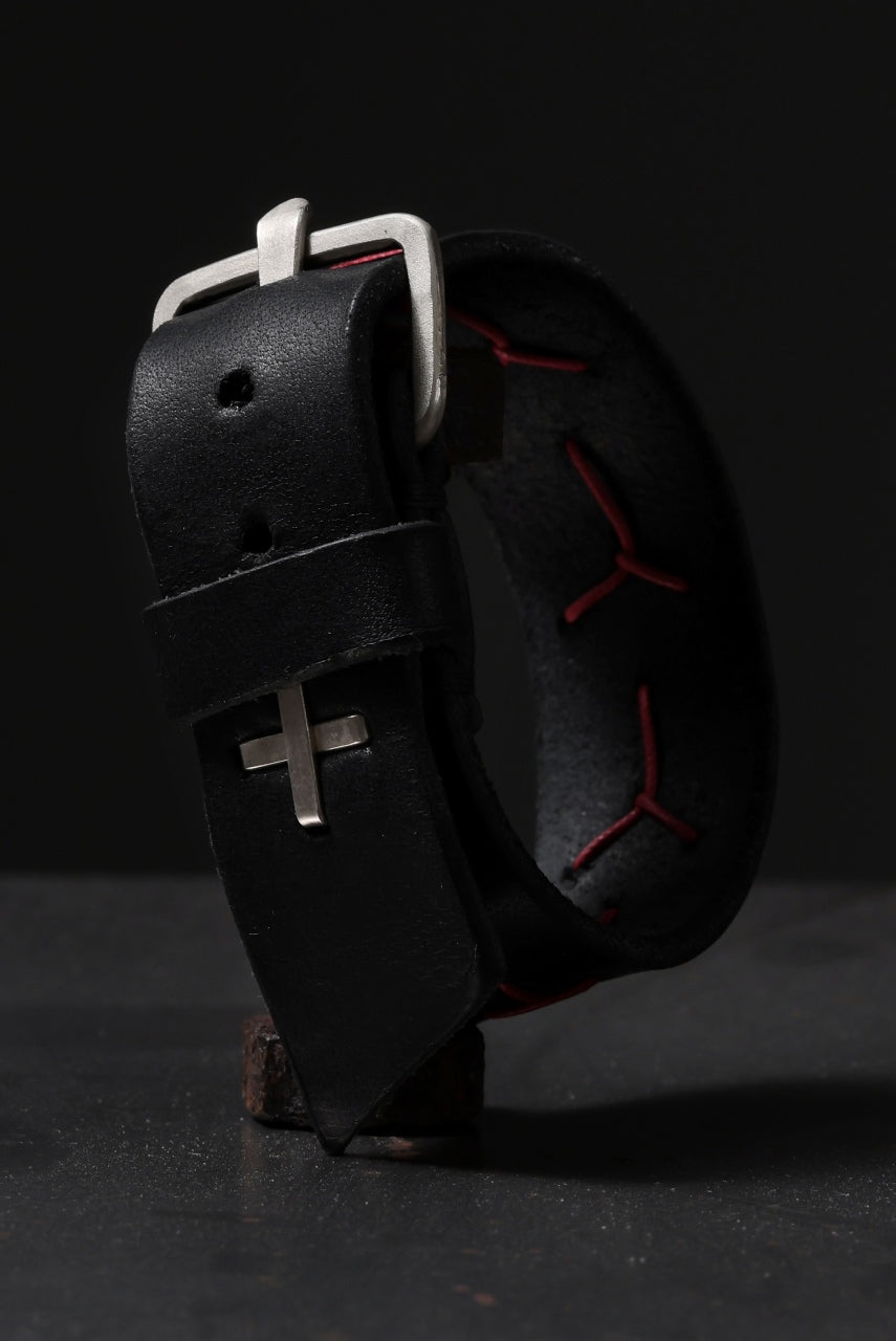 画像をギャラリービューアに読み込む, m.a+ cross stitched med wrist band / A-F8E1/GR 3,0 (BLACK)