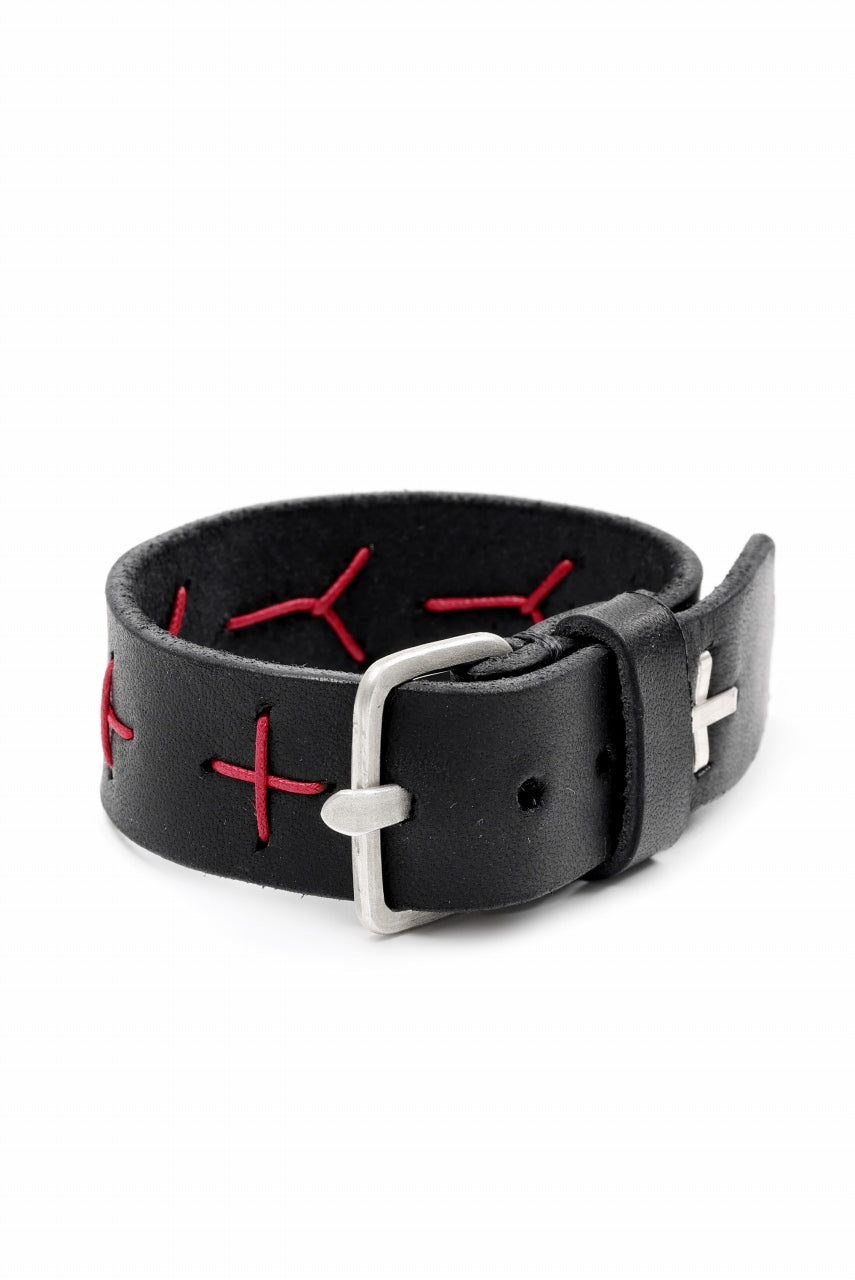 画像をギャラリービューアに読み込む, m.a+ cross stitched med wrist band / A-F8E1/GR 3,0 (BLACK)
