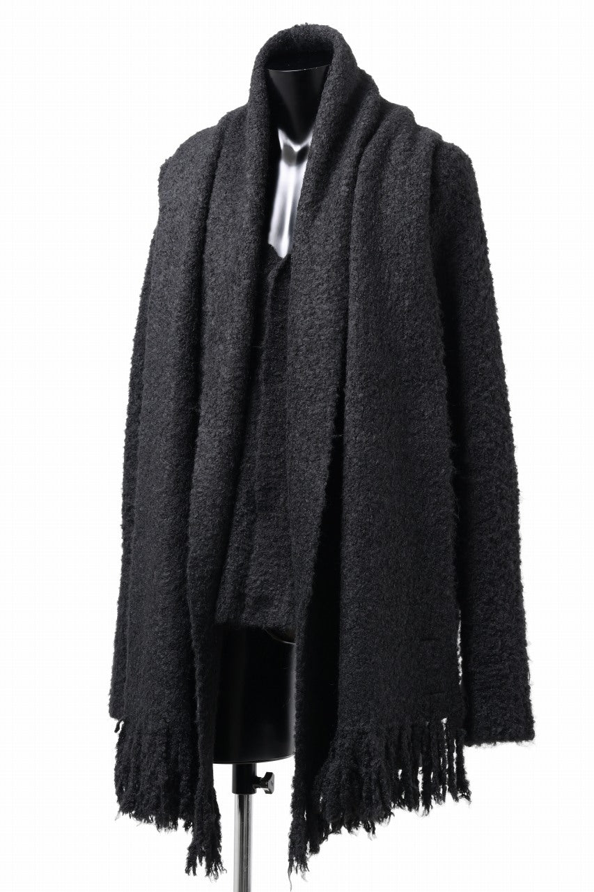画像をギャラリービューアに読み込む, TARO HORIUCHI / th products Inflated Cardigan / 1/4.5 kasuri loop knit (black)