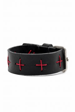 画像をギャラリービューアに読み込む, m.a+ cross stitched med wrist band / A-F8E1/GR 3,0 (BLACK)