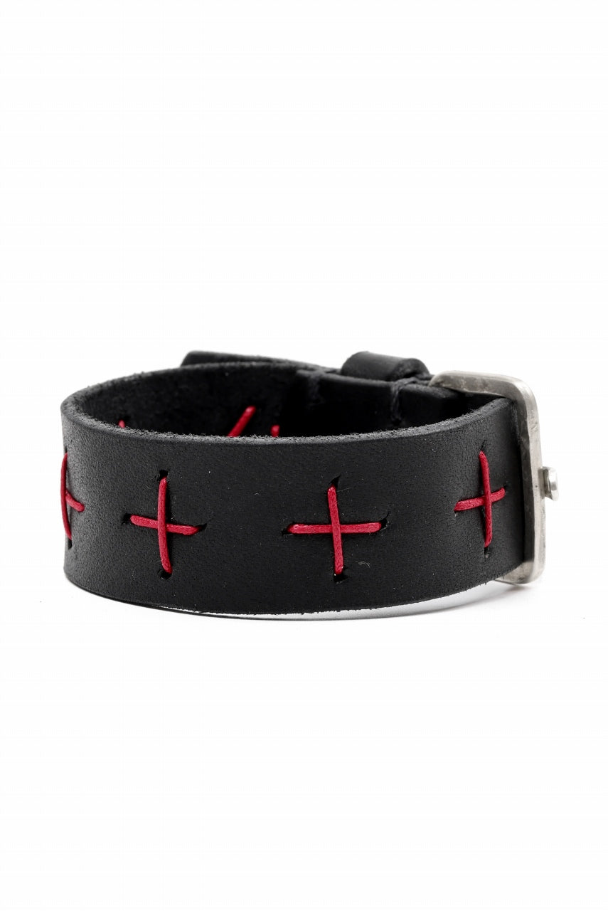 画像をギャラリービューアに読み込む, m.a+ cross stitched med wrist band / A-F8E1/GR 3,0 (BLACK)