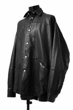 画像をギャラリービューアに読み込む, A.F ARTEFACT SNAPPED COCOON SHIRT-JACKET / SOFT GOAT LEATHER (BLACK)