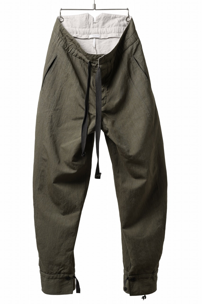 Load image into Gallery viewer, sus-sous trousers pierrot / C/L heavy poplin washer (OLIVE GREEN)