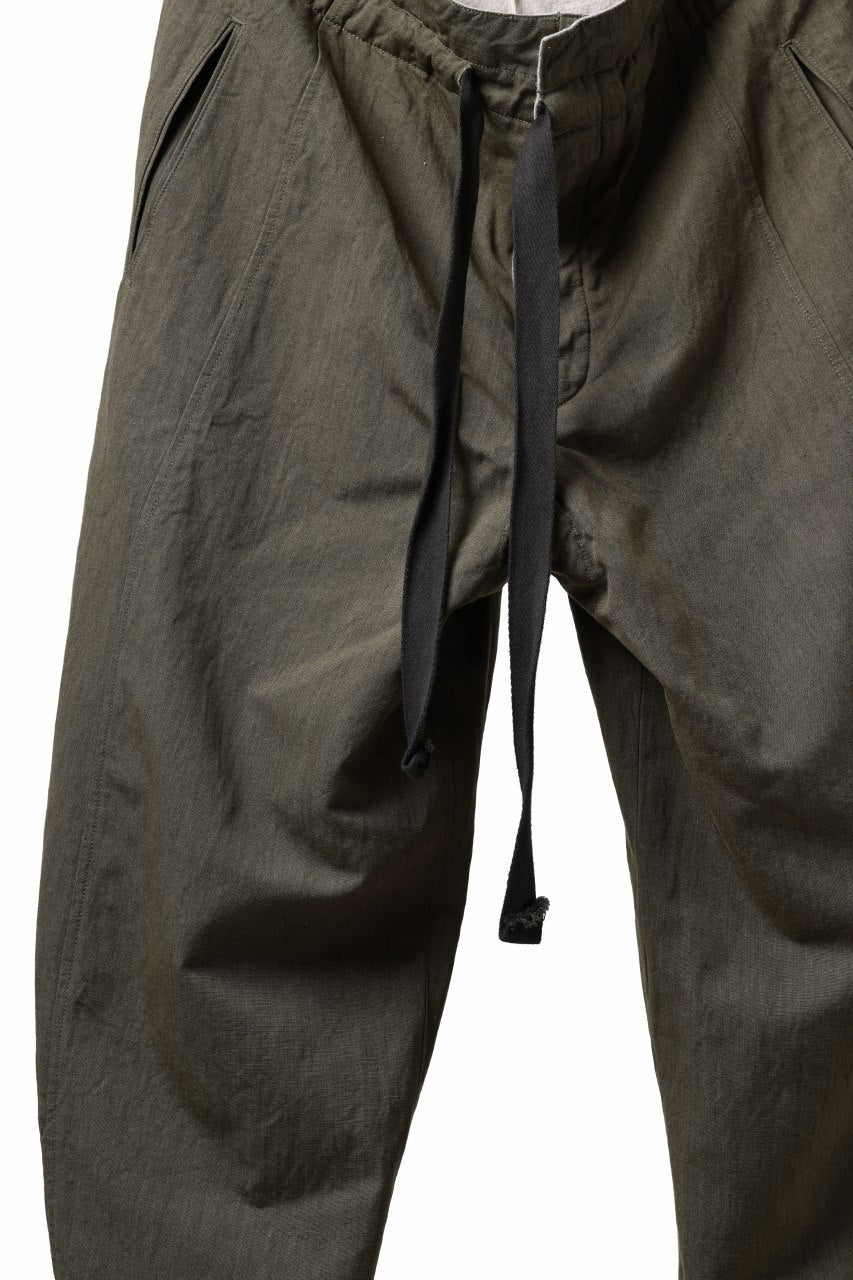 Load image into Gallery viewer, sus-sous trousers pierrot / C/L heavy poplin washer (OLIVE GREEN)