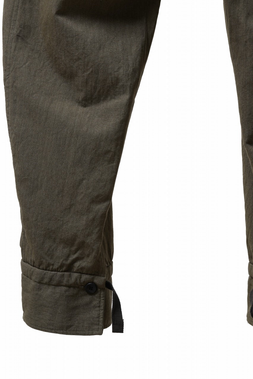 Load image into Gallery viewer, sus-sous trousers pierrot / C/L heavy poplin washer (OLIVE GREEN)