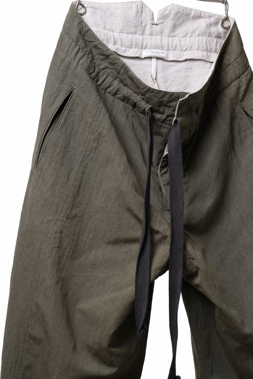 Load image into Gallery viewer, sus-sous trousers pierrot / C/L heavy poplin washer (OLIVE GREEN)