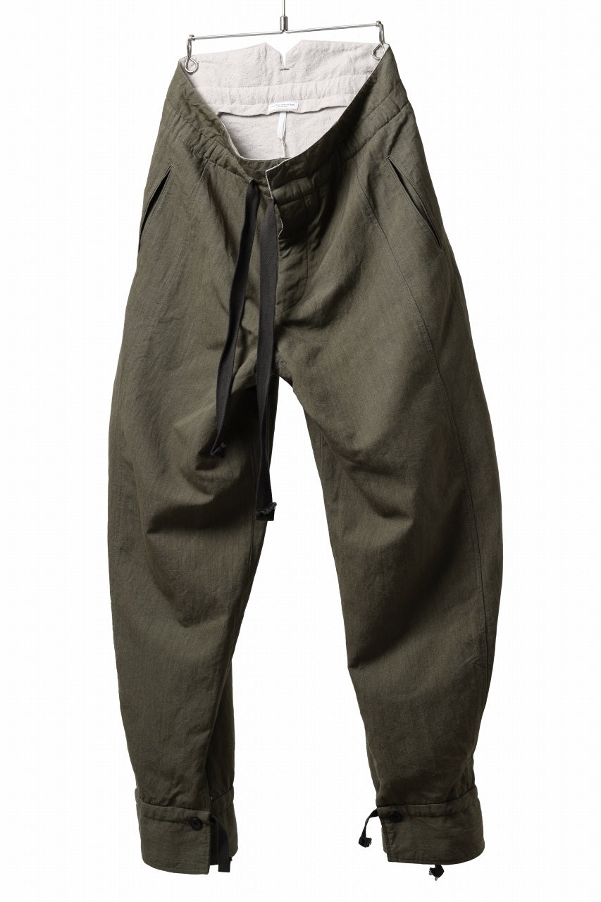 Load image into Gallery viewer, sus-sous trousers pierrot / C/L heavy poplin washer (OLIVE GREEN)