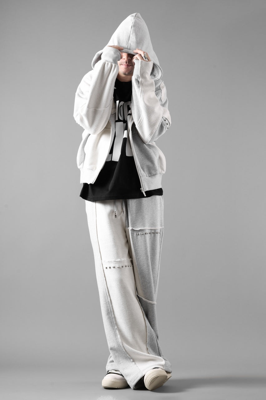 画像をギャラリービューアに読み込む, Feng Chen Wang PANELLED FULL ZIP HOODIE (GREY)