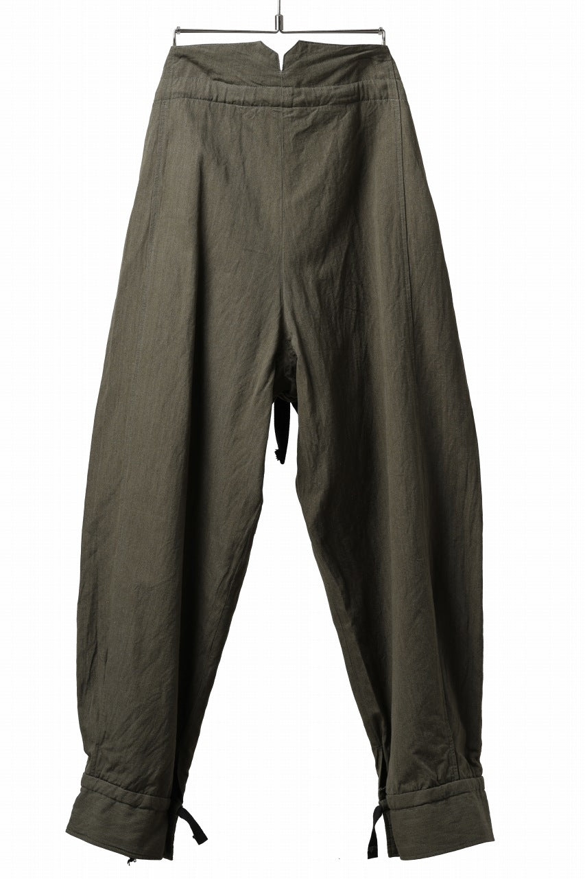 Load image into Gallery viewer, sus-sous trousers pierrot / C/L heavy poplin washer (OLIVE GREEN)