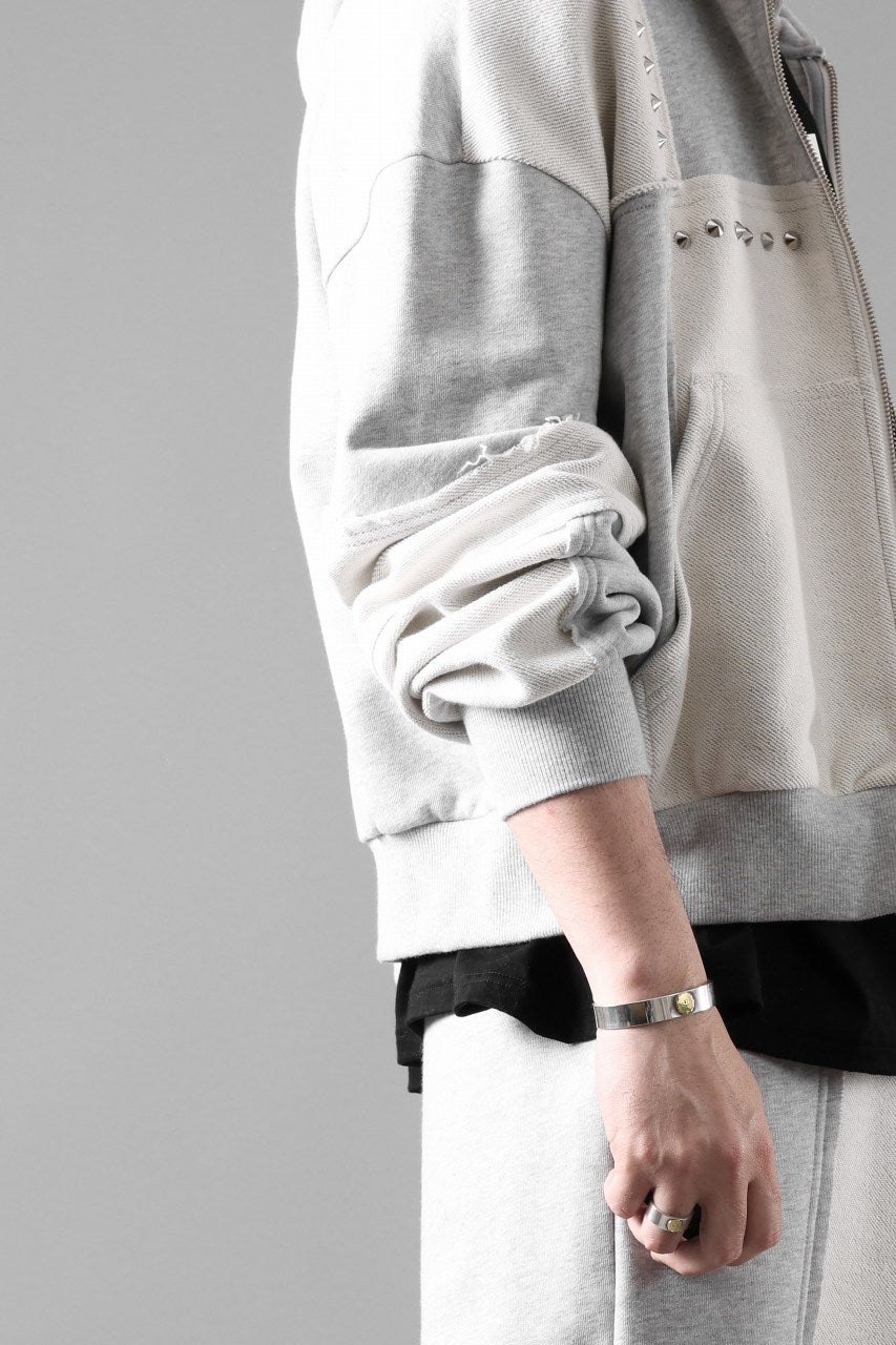 画像をギャラリービューアに読み込む, Feng Chen Wang PANELLED FULL ZIP HOODIE (GREY)