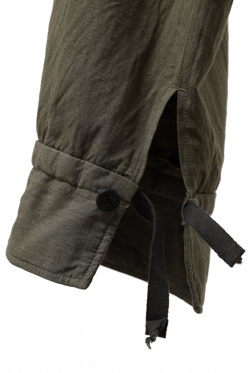 Load image into Gallery viewer, sus-sous trousers pierrot / C/L heavy poplin washer (OLIVE GREEN)