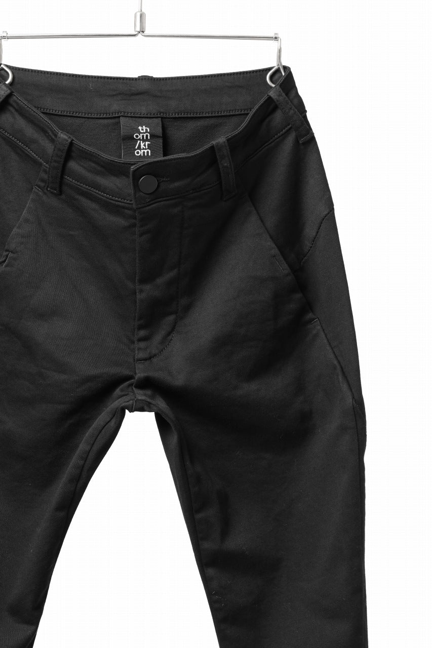 画像をギャラリービューアに読み込む, thom/krom OVER LOCKED SKINNY TROUSERS / STRETCH KNIT DENIM (BLACK)