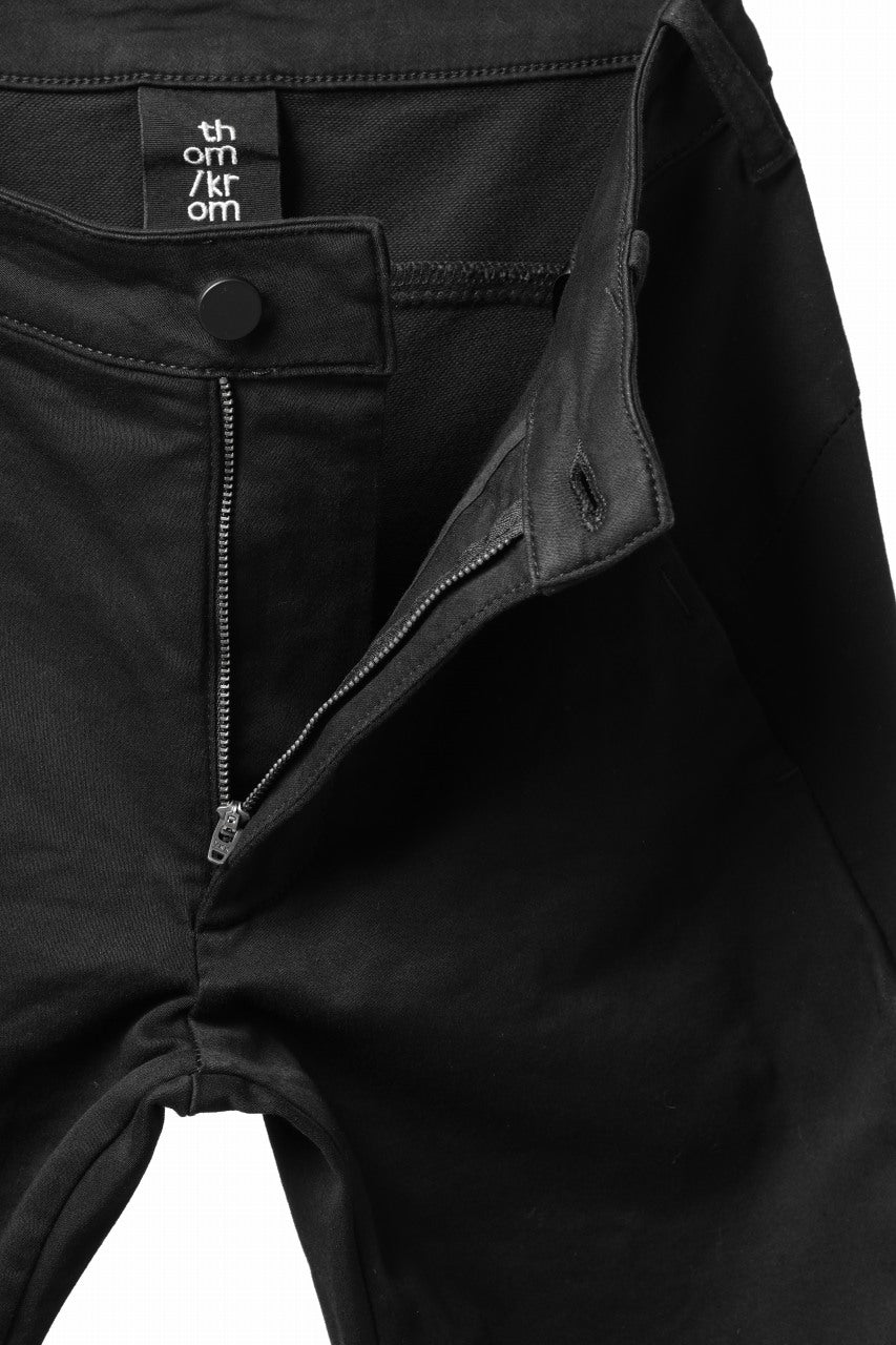 画像をギャラリービューアに読み込む, thom/krom OVER LOCKED SKINNY TROUSERS / STRETCH KNIT DENIM (BLACK)