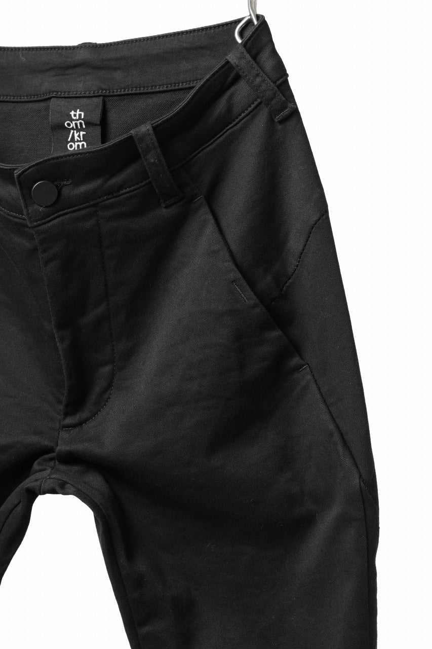 画像をギャラリービューアに読み込む, thom/krom OVER LOCKED SKINNY TROUSERS / STRETCH KNIT DENIM (BLACK)