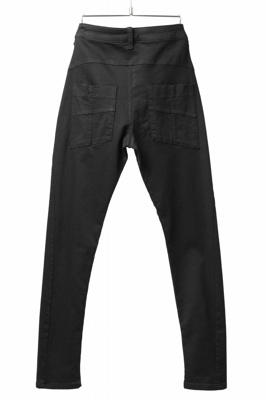 画像をギャラリービューアに読み込む, thom/krom OVER LOCKED SKINNY TROUSERS / STRETCH KNIT DENIM (BLACK)