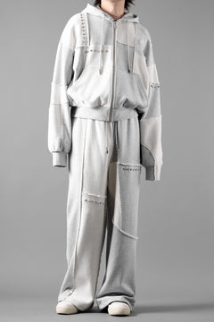 画像をギャラリービューアに読み込む, Feng Chen Wang PANELLED FULL ZIP HOODIE (GREY)