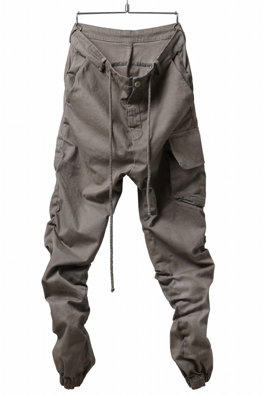 画像をギャラリービューアに読み込む, daub DYEING EASY CARGO GATHER PANTS / STRETCH DRILL PEACH HAND (TAUPE GREY)
