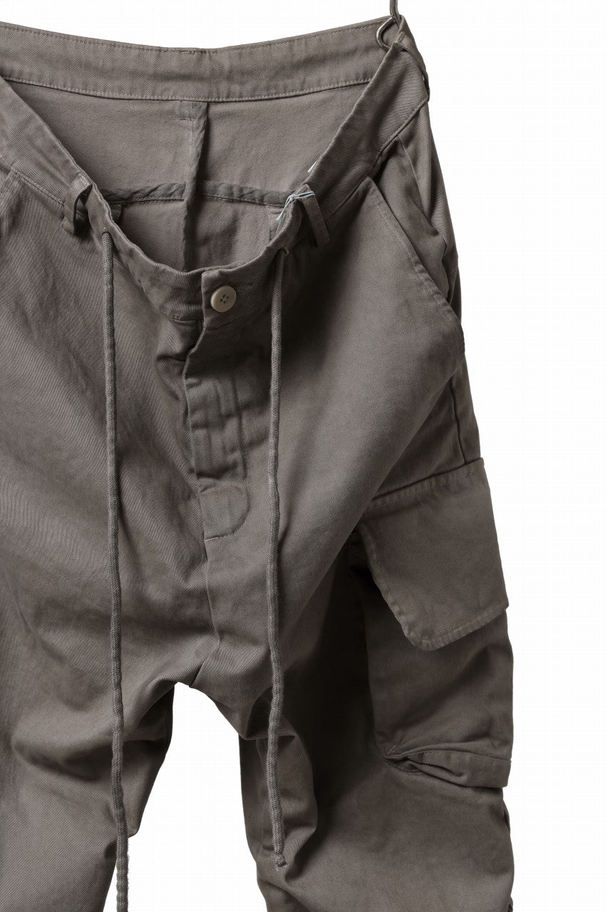 画像をギャラリービューアに読み込む, daub DYEING EASY CARGO GATHER PANTS / STRETCH DRILL PEACH HAND (TAUPE GREY)