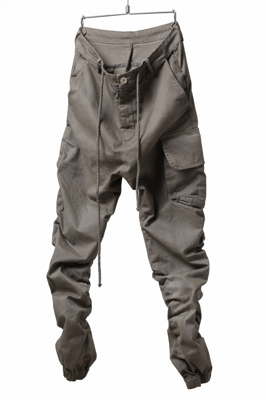 画像をギャラリービューアに読み込む, daub DYEING EASY CARGO GATHER PANTS / STRETCH DRILL PEACH HAND (TAUPE GREY)