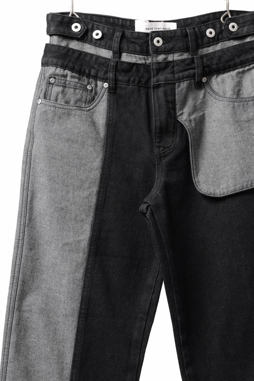 画像をギャラリービューアに読み込む, Feng Chen Wang INSIDE-OUT JEANS TROUSERS (BLACK)