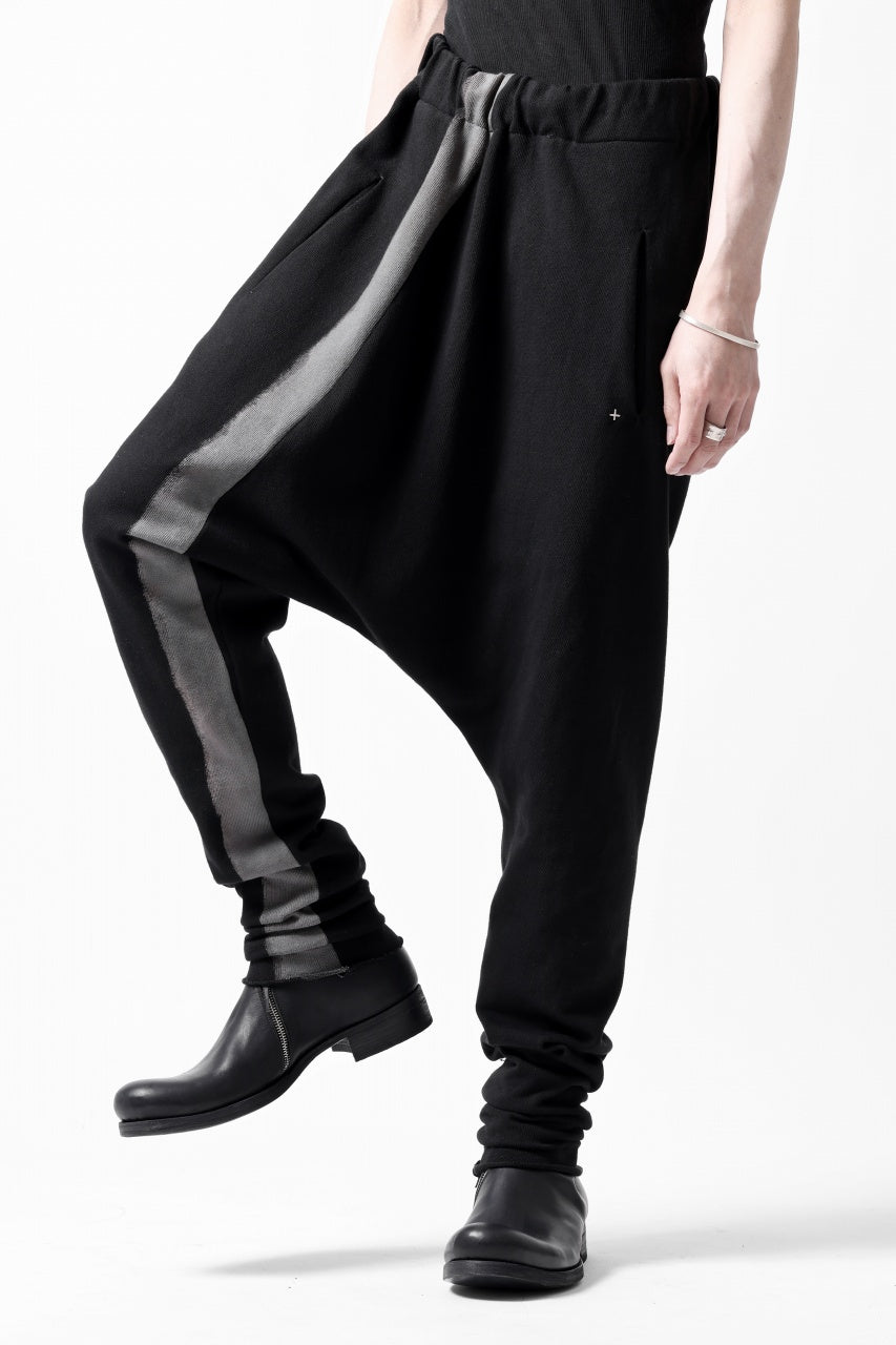 Load image into Gallery viewer, m.a+ hand painted elastic waist low crotch 2 pocket pants / P571-HP/JM4 (BLACK)