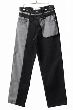 画像をギャラリービューアに読み込む, Feng Chen Wang INSIDE-OUT JEANS TROUSERS (BLACK)