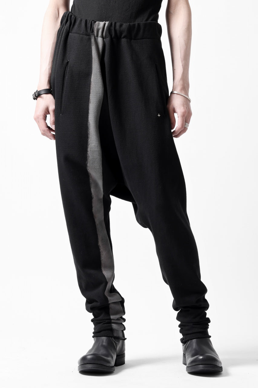 Load image into Gallery viewer, m.a+ hand painted elastic waist low crotch 2 pocket pants / P571-HP/JM4 (BLACK)