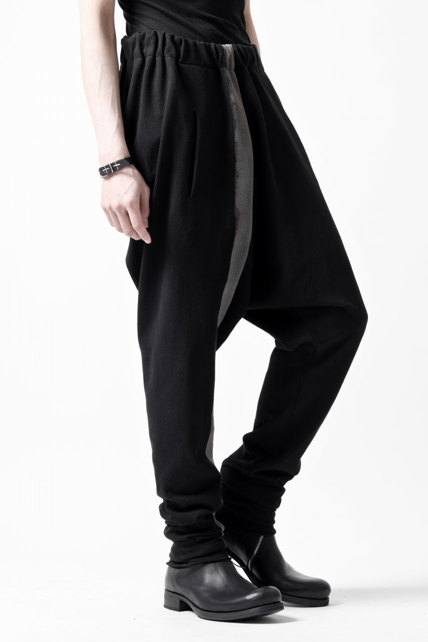 Load image into Gallery viewer, m.a+ hand painted elastic waist low crotch 2 pocket pants / P571-HP/JM4 (BLACK)